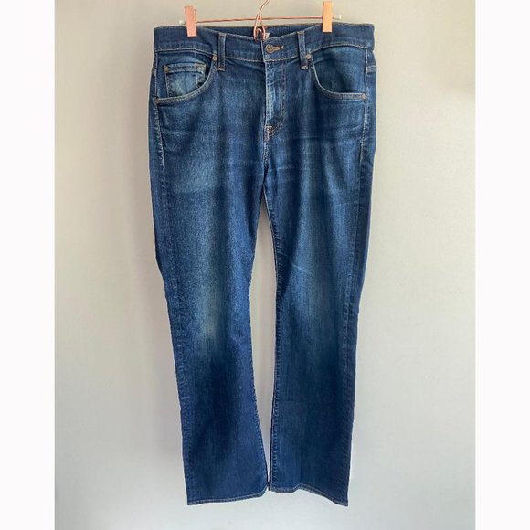 7 for All Mankind Men's Austyn Relaxed Straight Leg Dark Wash Jeans - Picture 6 of 14